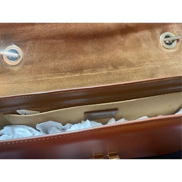 A.P.C. Tan Shoulder Bag with Gold Chain - Picture 4 of 5